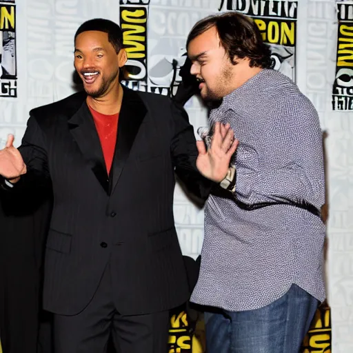 Prompt: Will Smith slapping Jack Black