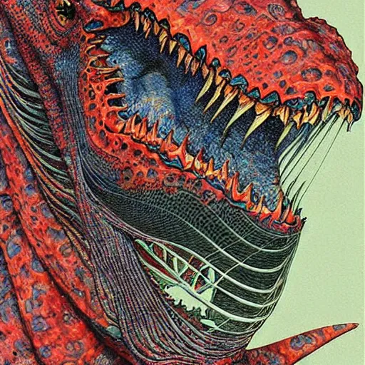 Prompt: a simple centered portrait of a cowboy dinosaur. an award winning yoshitaka amano digital art poster color painting, by james gurney and gerhard richter. art by takato yamamoto. masterpiece, poster colour on canvas.