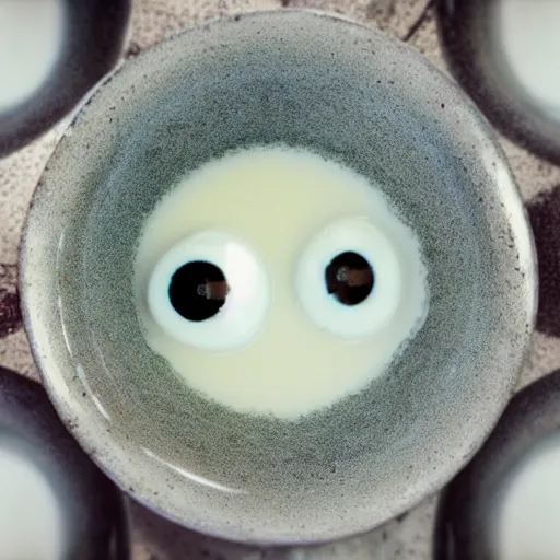 Image similar to “ a bowl of eyeballs in milk ”