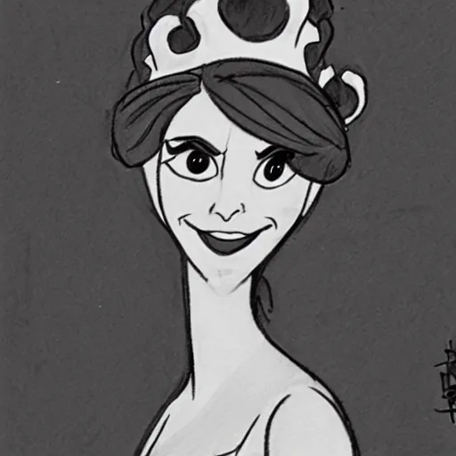 Prompt: milt kahl sketch of victoria justice as princess with hair tendrils