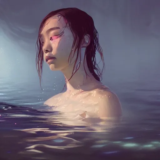 Prompt: a fancy portrait of an girl submerged in water by greg rutkowski, sung choi, mitchell mohrhauser, maciej kuciara, johnson ting, maxim verehin, peter konig, bloodborne, 8 k photorealistic, cinematic lighting, hd, high details, dramatic, atmospheric, trending on artstation