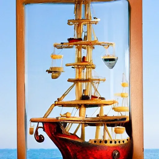 Image similar to a ship in a bottle !dream a ship in a bottle