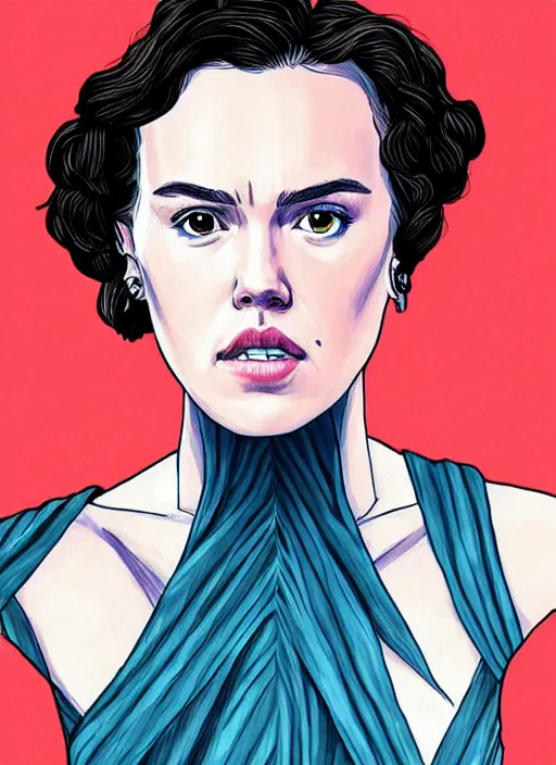 Image similar to portrait of daisy ridley as kale!!!!!!