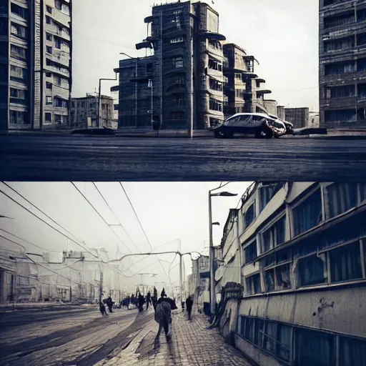 Prompt: Street photo in a crowded future city on Moon, Neo Norilsk, sci-fi, 17mm, intricate, very very beautiful, elegant, highly detailed, smooth, sharp focus, by Evgeny Zubkov, by Marat Zakirov, trending on Artstation, behance