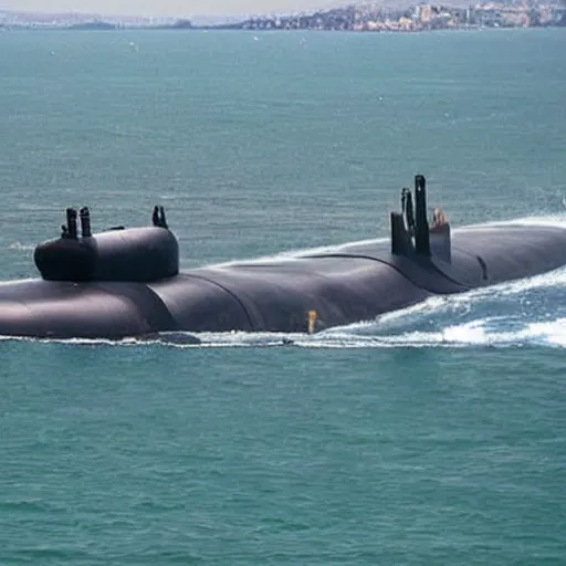 Prompt: the world's largest submarine