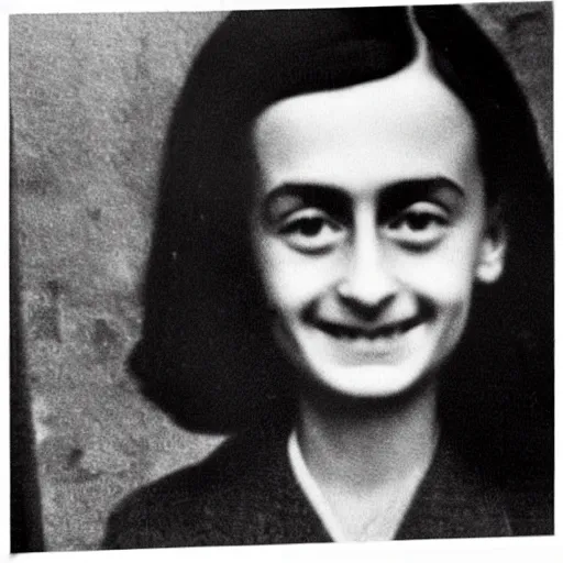 Prompt: anne frank selfie as an instagram influencer.