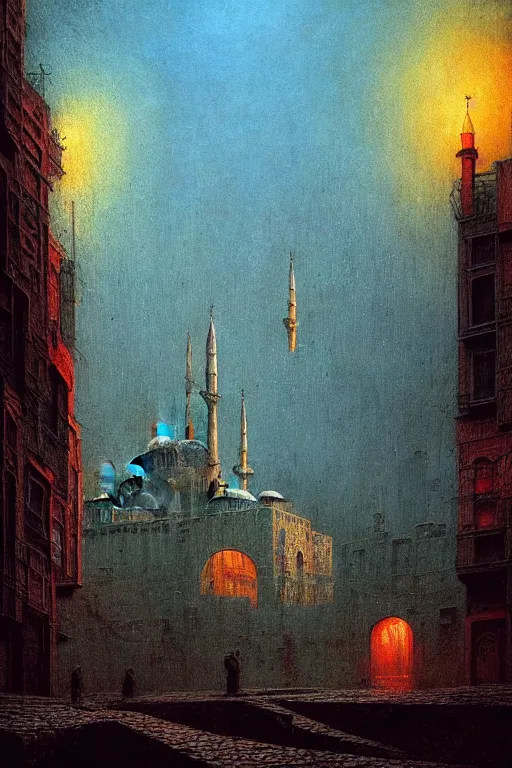 Prompt: a cinematic scene from the city of istanbul, concept art by beksinski and jean delville, dramatic lighting, ultra hd, hdr, 8 k