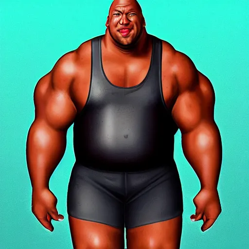 Image similar to fat dwayne the rock jhonson