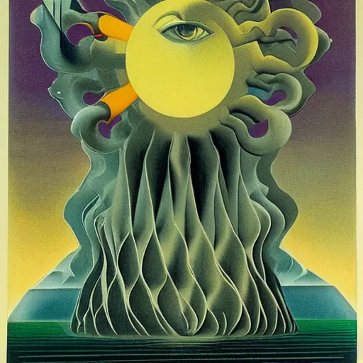 Image similar to visions of xanadu, by stanislaw szukalski, marcel duchamp, salvador dali, rene magritte, andre breton