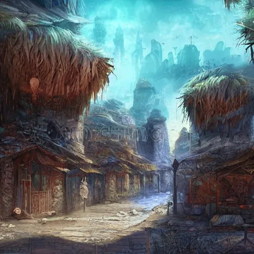 Image similar to streets of a fantasy desert kingdom, 8 k concept art highly detailed illustration