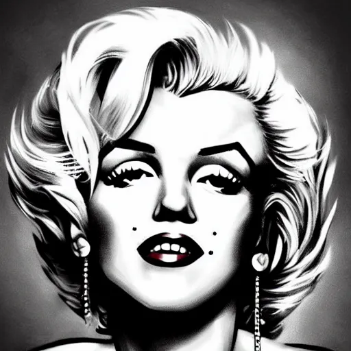 Image similar to portrait of a punk Marilyn Monroe, highly detailed, sharp focus, art station,