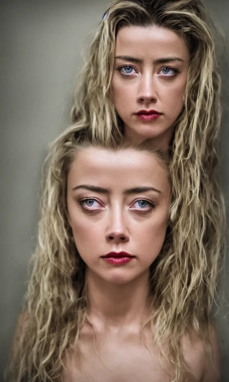 Prompt: amber heard dying inside a prison cell, ultra realistic, canon 3 5 mm portrait photography, 8 k