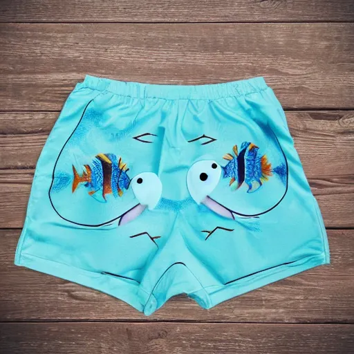 Image similar to fish with shorts