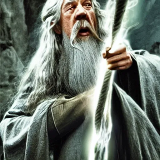 Prompt: Gandalf as Defense against the Dark Arts teacher in Hogwarts