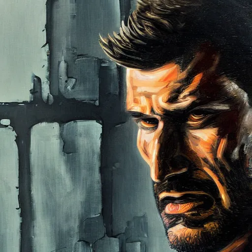 Image similar to Frank castle painting 4k detail