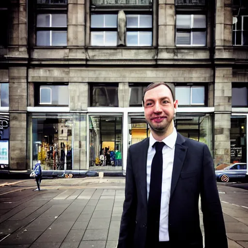 Prompt: “Andrew Tate standing outside Bootle Strand in Liverpool, photorealism, 8k, intricate details”