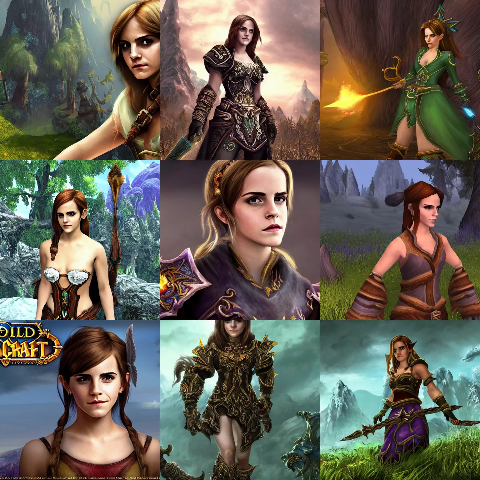 Prompt: Emma Watson in World of Warcraft