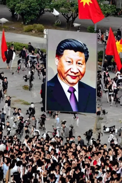 Prompt: portrait of Xi Jinping as the killer of freedom, Taiwan enemy