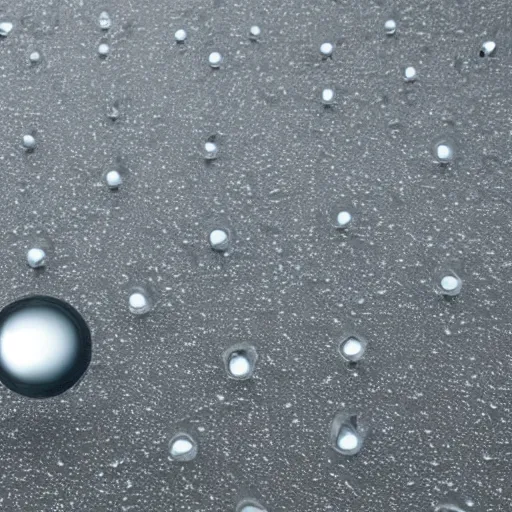 Image similar to hailstones striking a robot during a hailstorm, dented robot