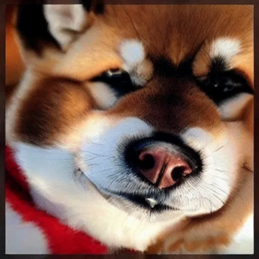 Image similar to shiba inu nose trending on instagram, the most realistic illumination