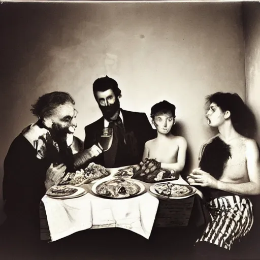 Image similar to joel - peter witkin family dinner