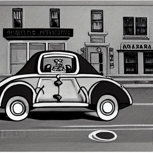 Image similar to A car by Charles Addams, detailed, 4k