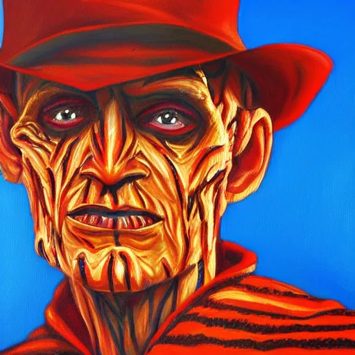 Image similar to Freddy Krueger as a painting 4K detail