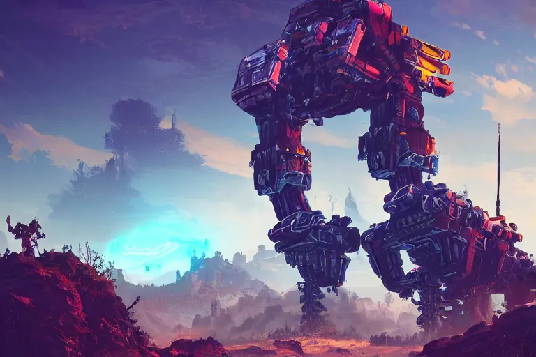 Image similar to stalker machine mecanical creature robot of horizon forbidden west horizon zero dawn radiating a glowing aura global illumination ray tracing hdr fanart arstation by ian pesty and alena aenami artworks in 4 k