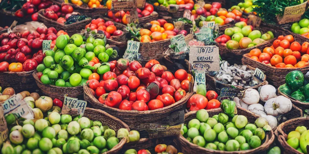 Image similar to a macro portrait of a farmers market