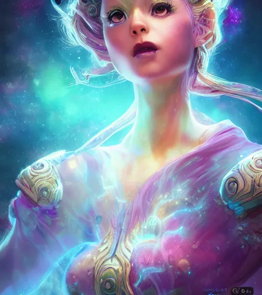 Prompt: An epic fantasy comic book style portrait painting of a very beautiful nebulapunk girl, awesome pose, character design by Mark Ryden and Pixar and Hayao Miyazaki, unreal 5, DAZ, hyperrealistic, octane render, cosplay, RPG portrait, dynamic lighting, intricate detail, summer vibrancy, cinematic