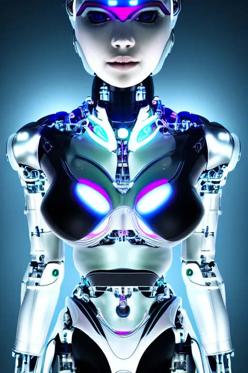 Image similar to detailed photo of the half - cybernetic robocatgirl, symmetry, awesome exposition, very detailed, highly accurate, intricate, professional lighting diffracted lightrays, 8 k, sense of awe, science magazine cover