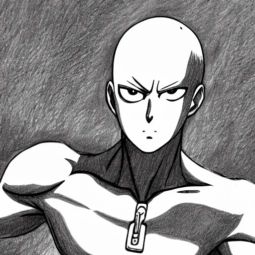 highly detailed drawing of Saitama from One Punch Man, | Stable ...