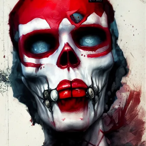 Prompt: redskull, by artur bordalo and tom bagshaw and craig davison and guy denning and harumi hironaka, trending on artstation hq, deviantart, pinterest, 4 k uhd image