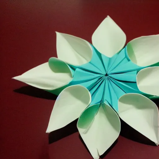 Prompt: origami flower made out of toilet paper