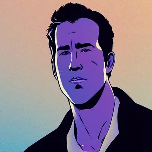 Image similar to “ ryan reynolds retro minimalist portrait by jean giraud, moebius starwatcher comic, 8 k ”