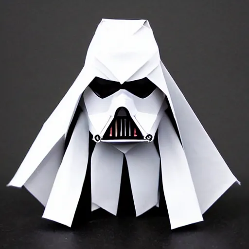 Prompt: darth vader origami, highly detailed