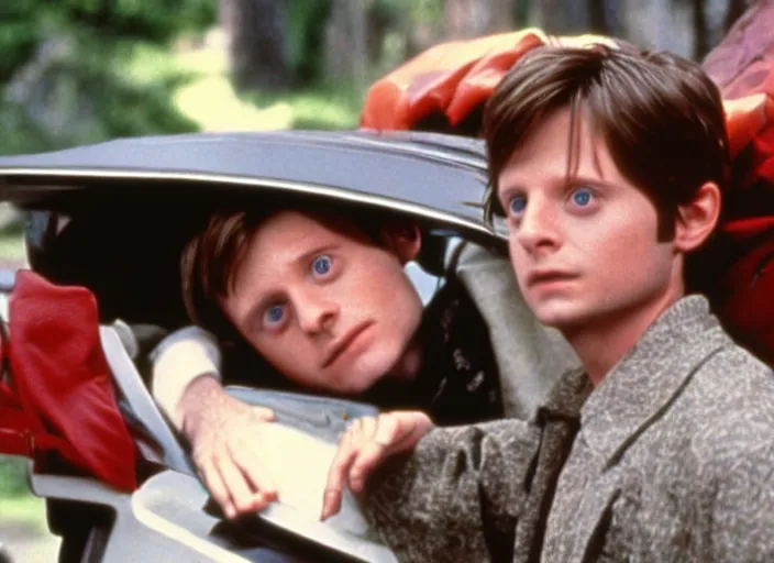 Image similar to film still of Elijah Wood as Marty McFly in Back to the Future 2 1989