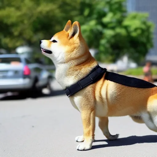 Image similar to shiba inu riding a war tortoise into battle