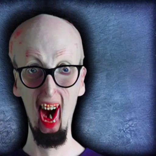 Prompt: Nostalgia Critic Doug Walker as a sleep paralysis demon