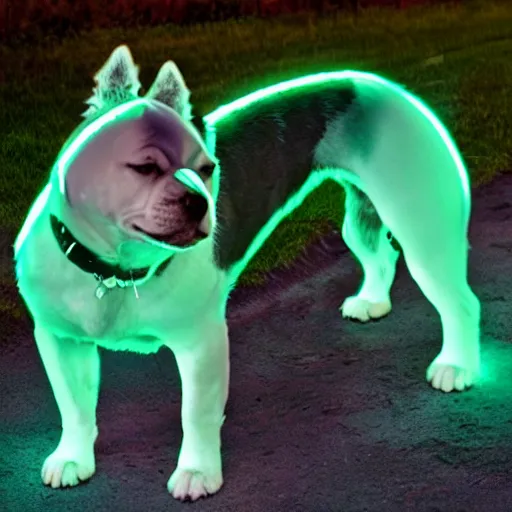 Image similar to bioluminescent dog