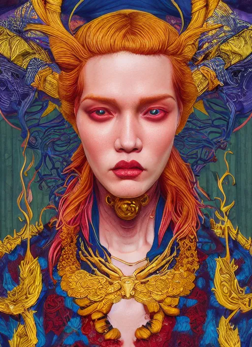 Image similar to flame portrait :: by Martine Johanna and Simon Stålenhag and Chie Yoshii and Casey Weldon and Guillermo del toro :: ornate, dynamic, particulate, rich colors, intricate, harper's bazaar, elegant, highly detailed, centered, artstation, smooth, sharp focus, octane render, 3d