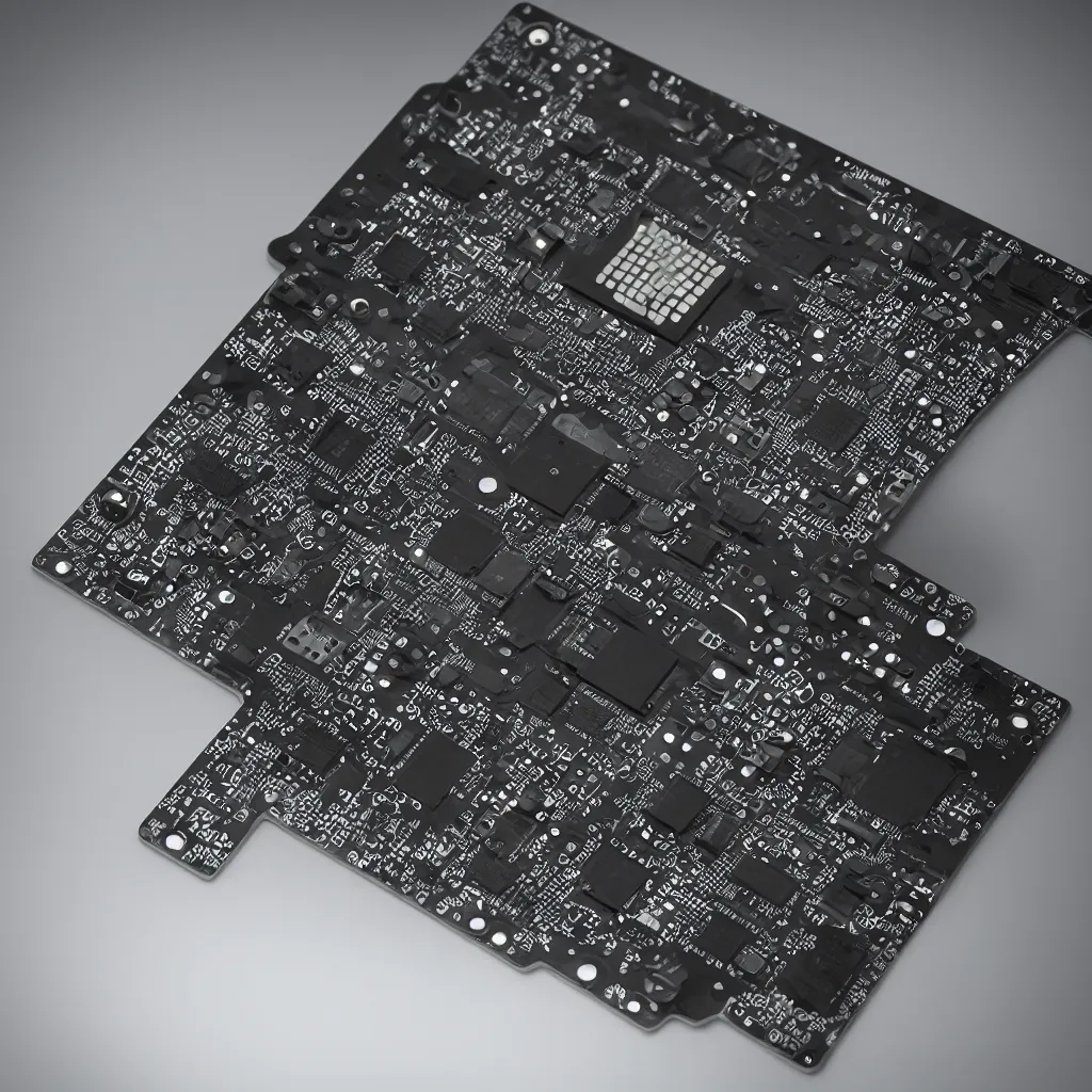 Image similar to generative design exoskeleton laptop computer, dark plastic, pcb internals, glowing lights, product shot, depth of field