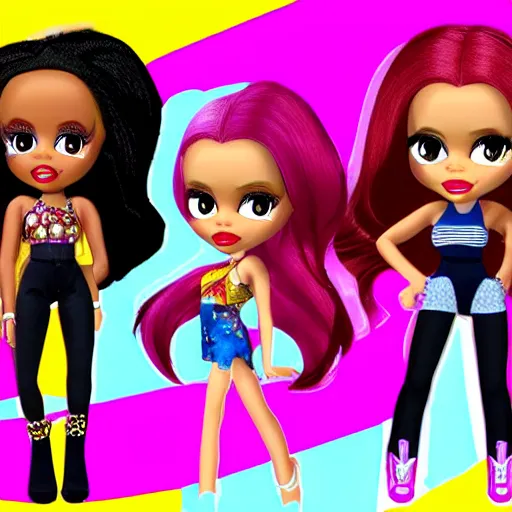 Prompt: bratz if they were a part of mattel