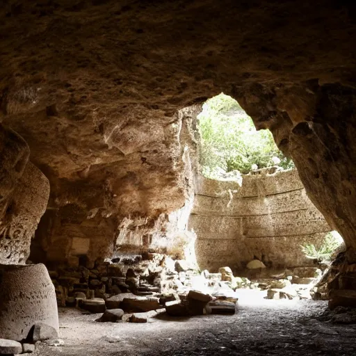 Image similar to ancient ruins in the interior of a cave