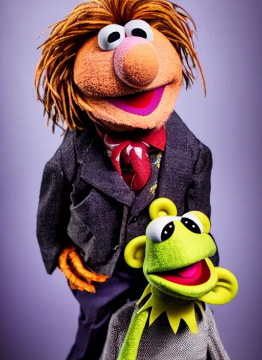 Image similar to studio portrait still of muppet johnny depp as a muppet muppet as a @ muppet, 8 k, studio lighting, key light,