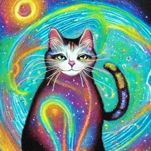 Prompt: cosmic cat god