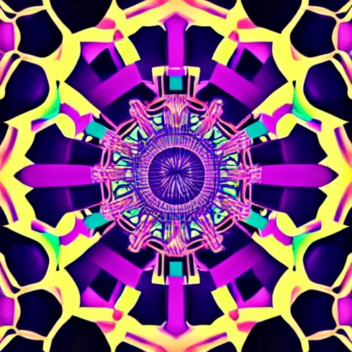 Prompt: three dimensional multilayered patterns inside a circle, intricate detail, complex, colorscheme purple and blue