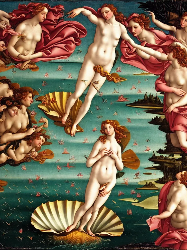 Prompt: the birth of venus, renaissance, highly detailed