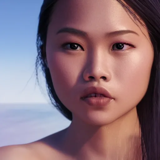 Image similar to portrait of a stunningly beautiful Filipina, depth of field, zeiss lens, detailed, symmetrical, centered, fashion photoshoot, by Annie Leibovitz and Steve McCurry, David Lazar, Jimmy Nelsson, Breathtaking, 8k resolution, extremely detailed, beautiful, establishing shot, artistic, hyperrealistic, beautiful face, octane render