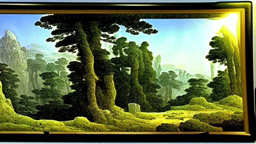 Image similar to landscape, by caspar david friedrich, dry - erase marker, happy, feng shui, ray tracing reflections